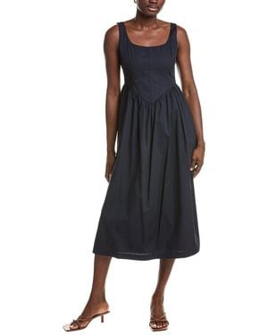 Ellen Tracy Poplin Bustier Dress - Blue