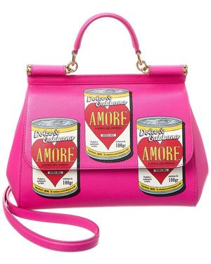 Dolce & Gabbana Sicily Medium Leather Satchel - Pink