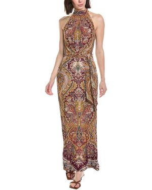 Hemant & Nandita Halter Maxi Dress - Brown