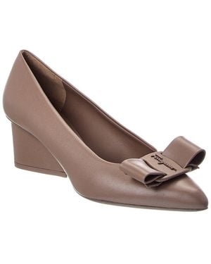Ferragamo Viva Leather Pump - Brown