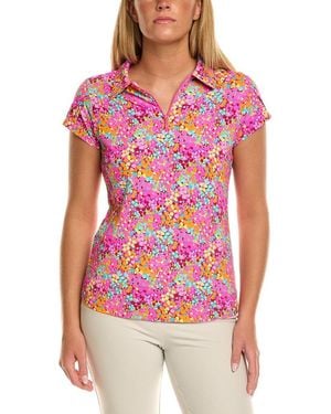IBKUL Tulip Sleeve Polo Top - Red