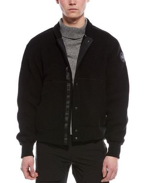 Canada Goose Dnu Hudson Wool-Blend Fleece Bomber Jacket - Black