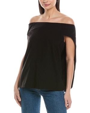 WeWoreWhat Off-Shoulder Cape Top - Black