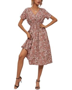 VERA DOLINI Midi Dress - Pink