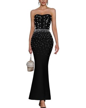 Ariele Tesoro Embellished Maxi Dress - Black