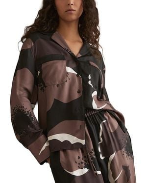 Reiss Lottie Floral Print Top - Brown