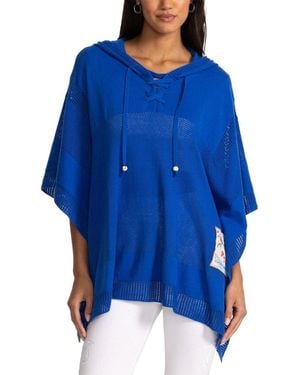 Johnny Was Malibu Breeze Cashmere-Blend Poncho - Blue