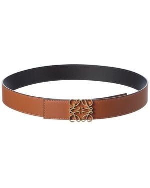 Loewe Anagram Reversible Leather Belt - Brown