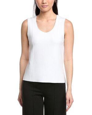 St. John Scoop Neck Tank - White