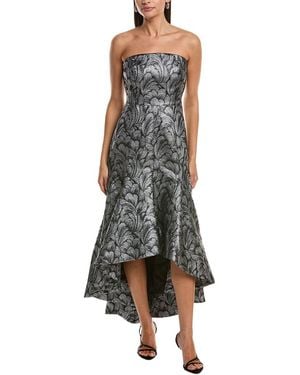 MILLY Diana Feather Jacquard Dress - Grey