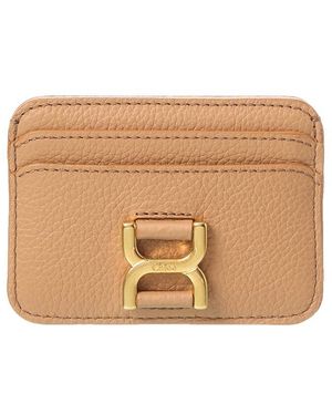 Chloé Marcie Leather Card Case - Natural