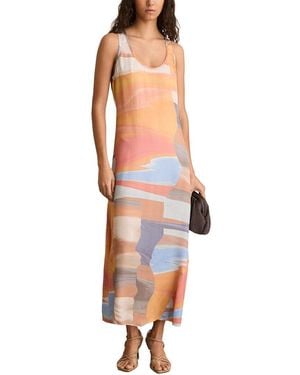 Reiss Layla Sunset Print Sleeve Dress - White