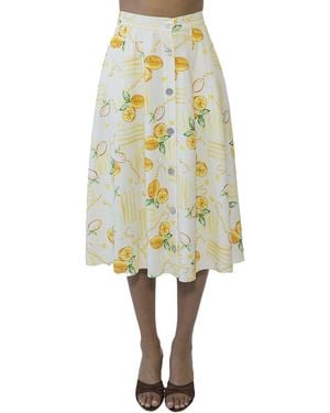 Alexia Admor Maya Linen-Blend Midi Skirt - White