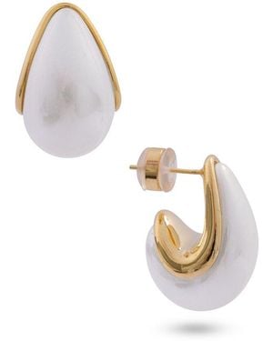 Saachi Teardrop Pearl Earrings - White