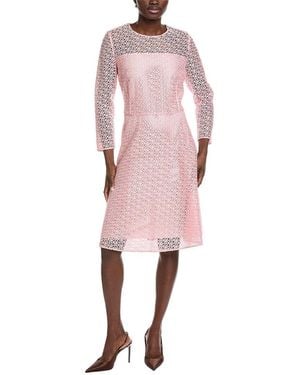 Akris Logo Lace Silk-Lined Midi Dress - Pink