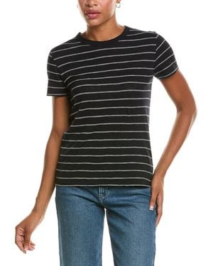 Vince Stripe Crewneck Top - Black