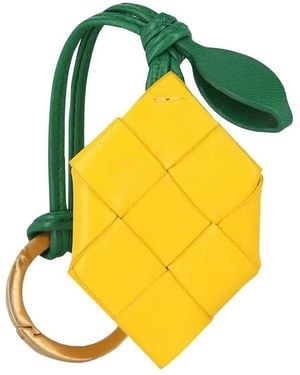 Bottega Veneta Leather Keychain - Yellow