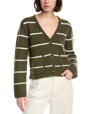 Rag & Bone Peggy Striped Wool Cardigan - Green