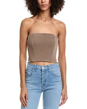 Vintage Havana Garment-Dye French Terry Corset Top - Blue