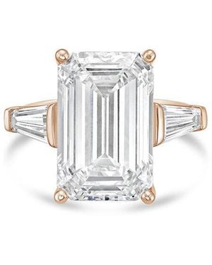 Diana M. Jewels Diana M. 18K Rose 21.50 Ct. Tw. Lab-Grown Diamond Three-Stone Ring - White