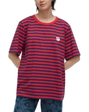 Marimekko Tasaraita Unikko Kioski T-Shirt - Red