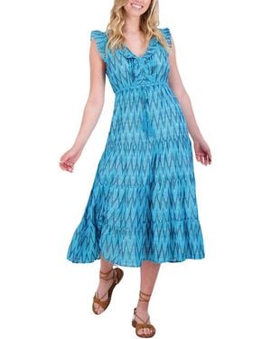 MER ST BARTH Giselle Maxi Dress - Blue