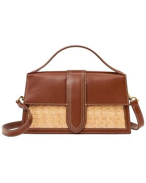 J.McLaughlin Fannie Leather-Trim Handbag - Brown