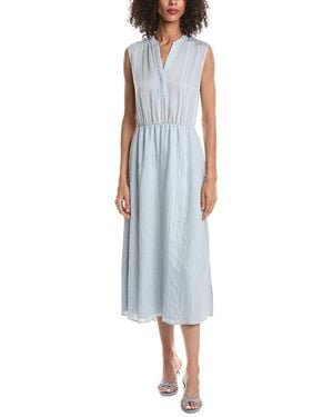 Vince Drapey Stripe Tiered Maxi Dress - Blue