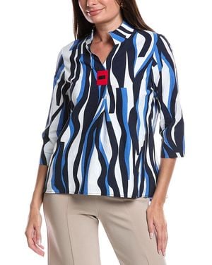 Joseph Ribkoff Front Pleat Top - Blue