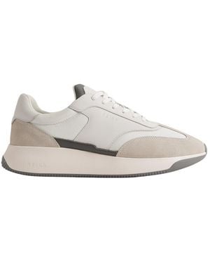 Reiss Emmett Leather Runner - White