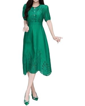 BURRYCO Short Sleeve Midi Dress - Green