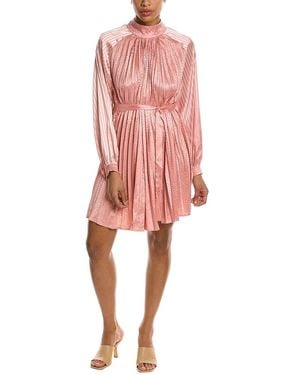 Beulah London Accordion Pleated Mini Dress - Pink