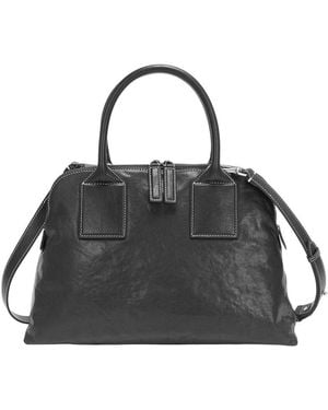 Tiffany & Fred Paris Classic Leather Dome Satchel - Black