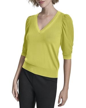 DKNY V-Neck Jumper Top - Yellow