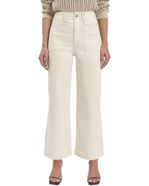 Daze Denim Valley Girl Raw Cut Wide Ankle Leg Jean - Natural