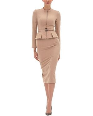BGL 2Pc Blazer & Skirt Set - Natural