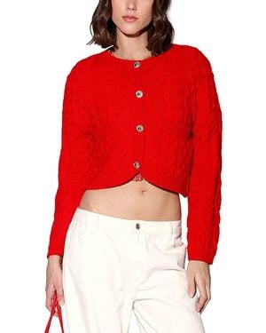 Walter Baker Claire Linen-Blend Cardigan - Red