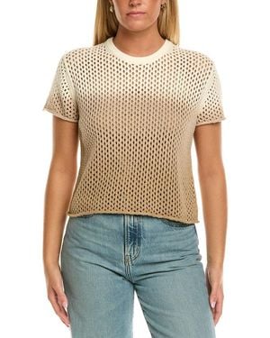 Velvet By Graham & Spencer Poppy Short Sleeve Cashmere-Blend Jumper - Blue