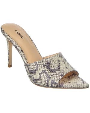 L'Agence Lolita Leather Heeled Mule - White