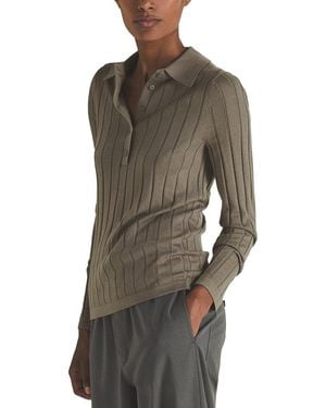 Reiss Victoria Wide Rib Wool & Silk-Blend Jumper - Grey