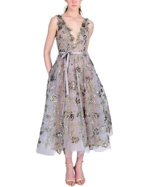Marchesa A-Line Cocktail Dress - Purple