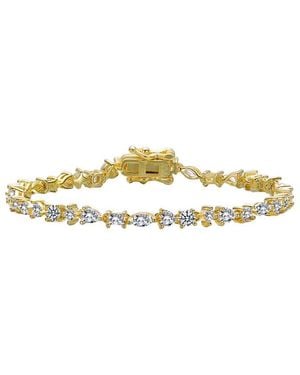 Genevive Jewelry 14K Over Cz Tennis Bracelet - Metallic