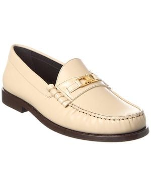 Celine Luco Leather Loafer - White