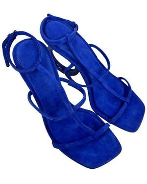 Ferragamo Goat Suede Elina Sandal (Authentic Pre-Loved) - Blue