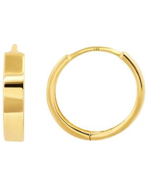 MaxColor 14K Huggie Earrings - Metallic