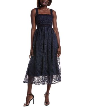 ML Monique Lhuillier Lace Midi Dress - Blue