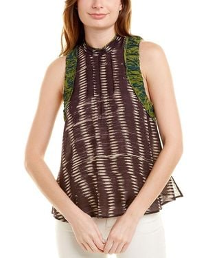 Burning Torch Siren Silk Tank Top - Brown