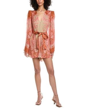 Hemant & Nandita Tie Belt Romper - Red