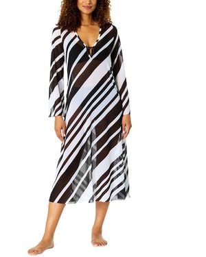 Anne Cole Keyhole Mesh Maxi Dress - Black
