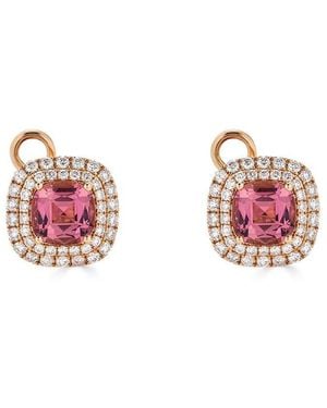 Diana M. Jewels Fine Jewellery 18K Rose 2.16 Ct. Tw. Diamond & Pinkk Tourmaline Studs